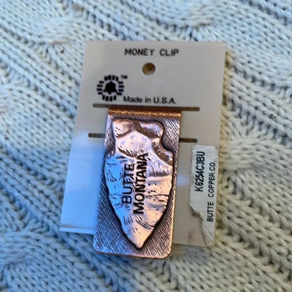 NWOT money clip. Copper Vintage Butte, Montana. Butte copper company. Arrowhead
